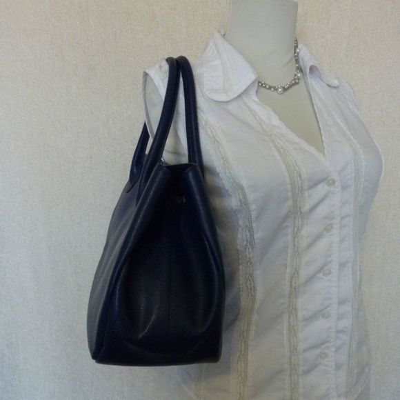 NEW FURLA Dark Ink Blue Saffiano Leather New Giselle Tote Bag/Satchel/ Handbag - Picture 7 of 11